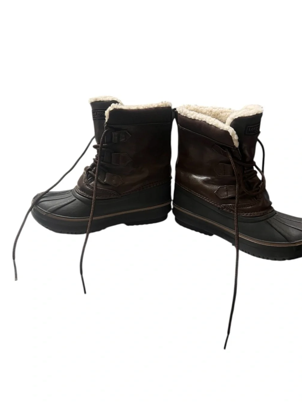 London Fog Kids Duck Boots Size 13 Brown Faux Fur Lined Waterproof Snow Boots